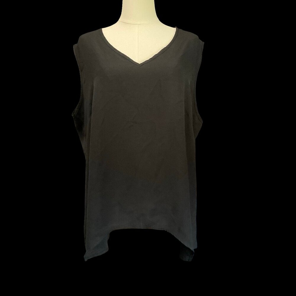 Black Sheer V-Neck Sleeveless Top